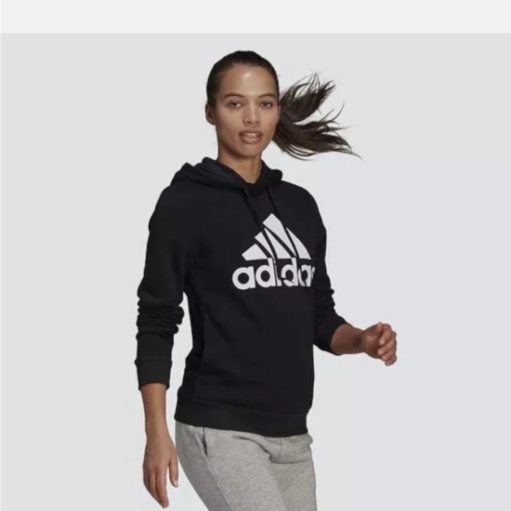 Adidas Black and White Logo Hoodie